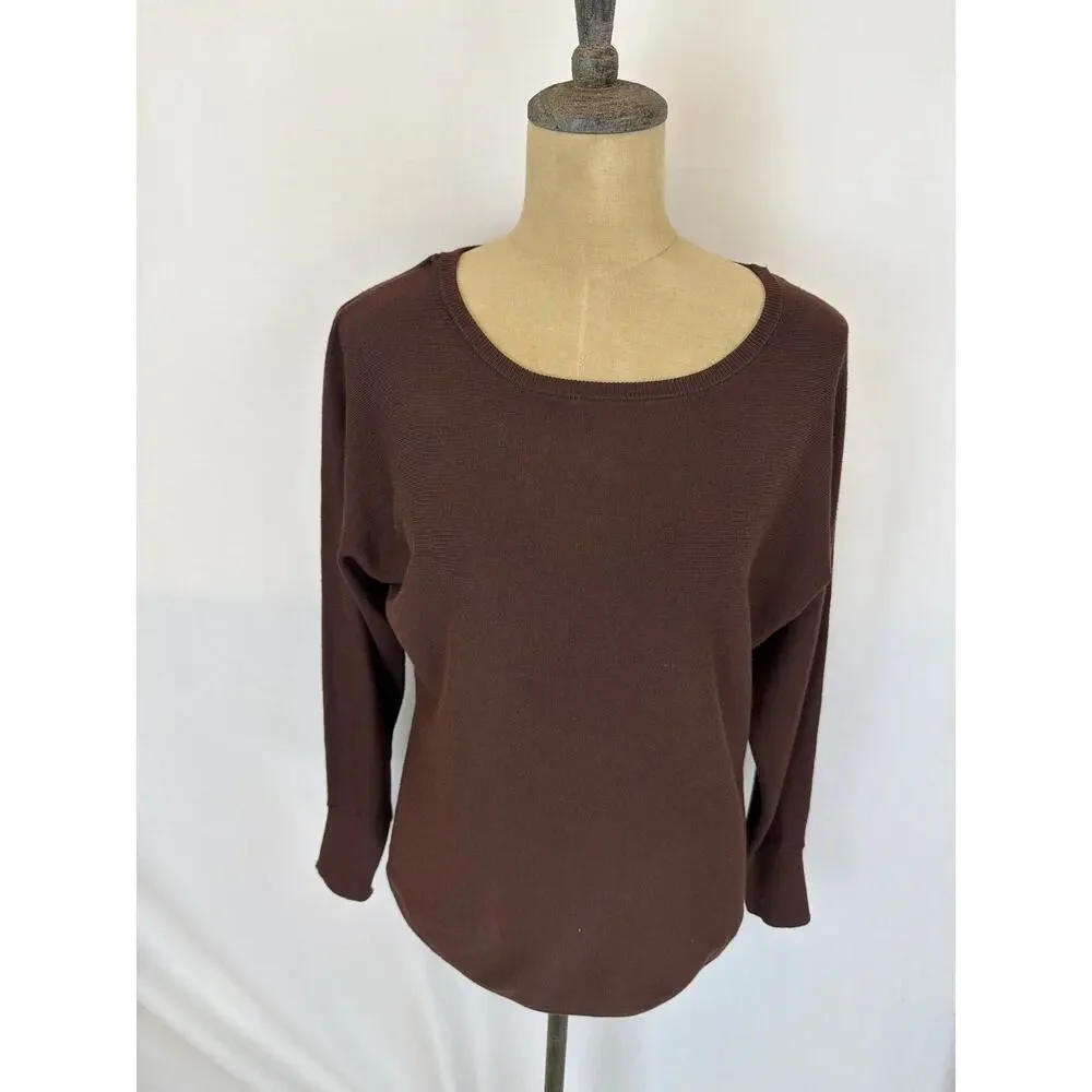 NWT Soya Concept Brown Button Back Sweater Knit Top #0439 Size XL